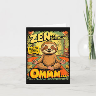 Cartão Ioga de Preguiça Vintage Engraçado Cômico Retro Me