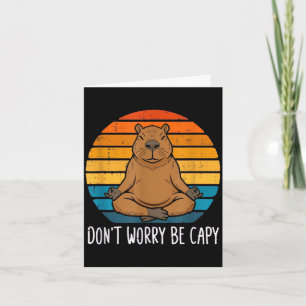 Cartão Ioga não se preocupe seja capy divertido capivara