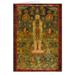 Cartão Ioga tibetana Thangka do homem cósmico