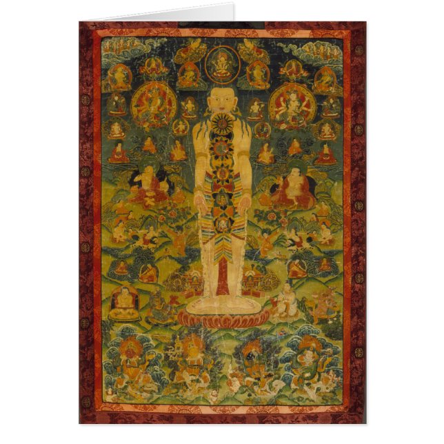 Cartão Ioga tibetana Thangka do homem cósmico (Frente)