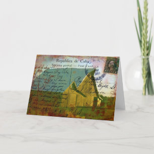 Cartão Iowa Barn, Vintage Postcard Texture