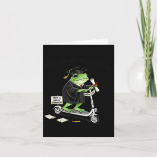 Cartão Ir para o último dia de escola formatura de sapo e