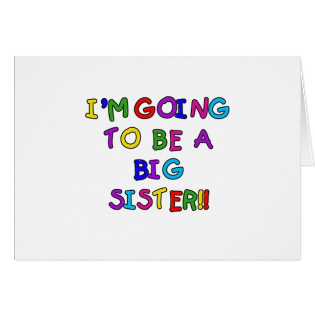 Cartão Ir ser uma irmã mais velha (Frente Horizontal)