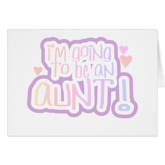 Cartão Ir ser uma tia (Frente Horizontal)