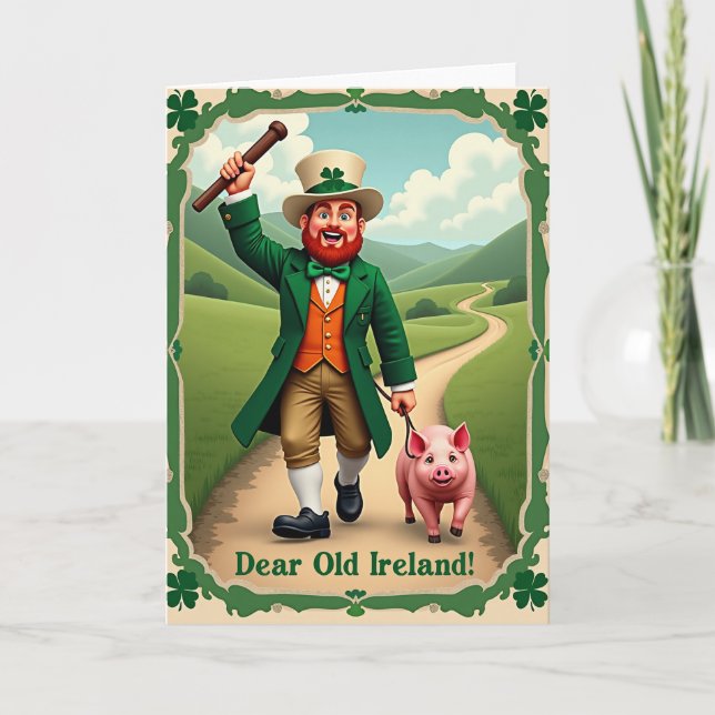 Cartão Ireland Leprechaun Celebration Card (Frente)