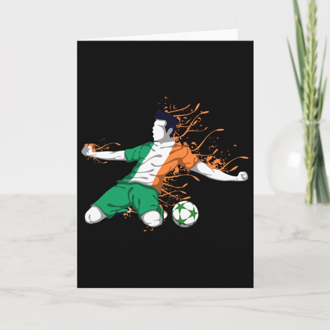 Cartão Ireland National Soccer - Irish Flag Footbyll Love (Frente)