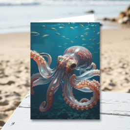 Cartão Iridescent Glass Octopus Art | Husband's Birthday