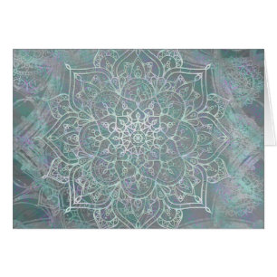 Cartão Iridescente Mandala Brilho Boho Chic Obrigado