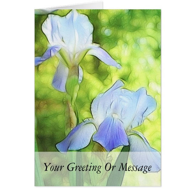 Cartão Íris azuis românticas (Frente)