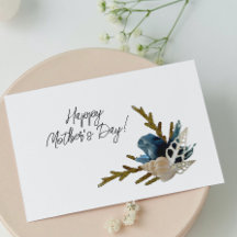 Íris Azul Oceânico e Conchas do Mar Dia das Mães