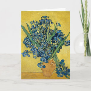 Cartão Íris de Van Gogh - Arte Azul e Amarelo Ousado