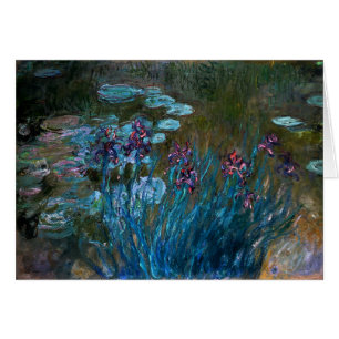 Cartão Íris e lírios de água, Claude Monet