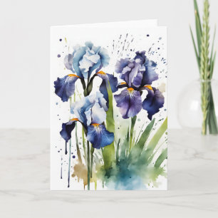 Cartão Íris - Flores aquarela