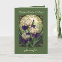 Íris Flores de Aniversário de Fevereiro no Estilo