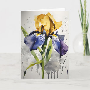 Cartão Íris - Flores em aquarela