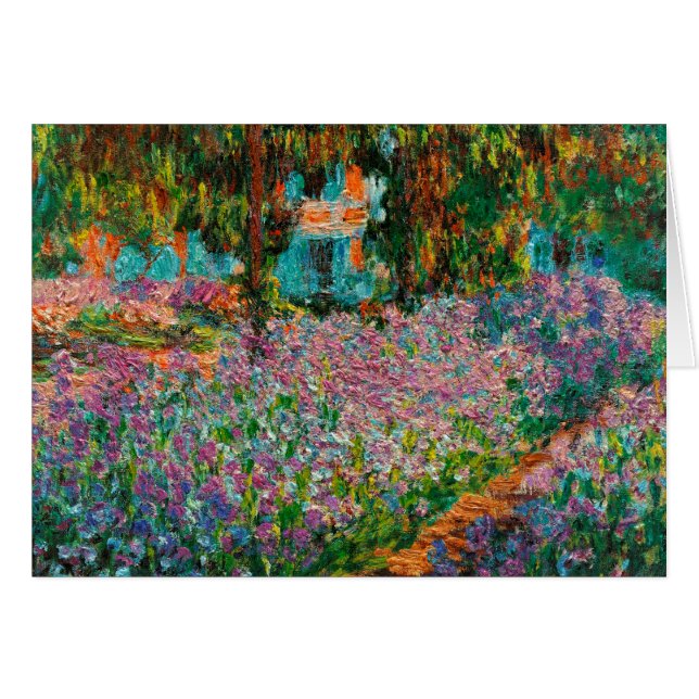 Cartão Íris Jardim Monet Giverny flores (Frente Horizontal)
