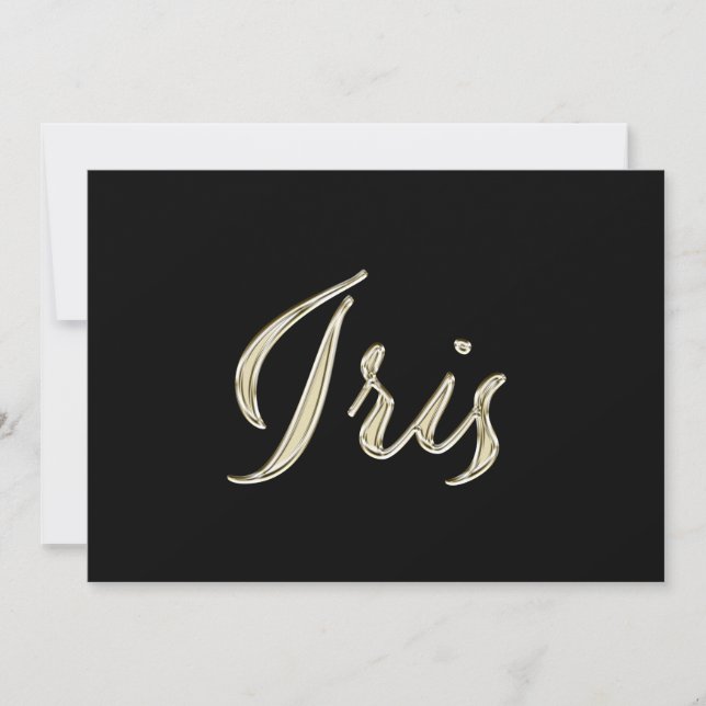 Cartão Iris white gold Handwriting Karte (Frente)