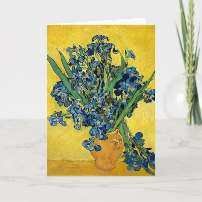 Cartão Irises Vintage Van Gogh Floral Painting (Frente)