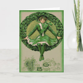 Cartão Irish American Flag Harp de Erin Shamrock