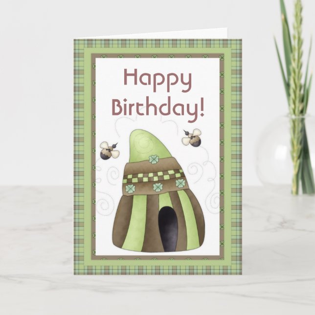 Cartão Irish Beehive Happy March Birthday Card (Frente)