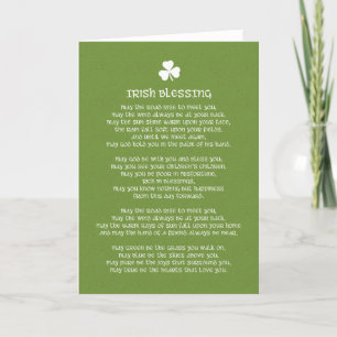 Cartão Irish Blessing and Shamrock