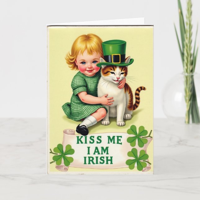 Cartão Irish Blessing Kitten Friend Card (Frente)