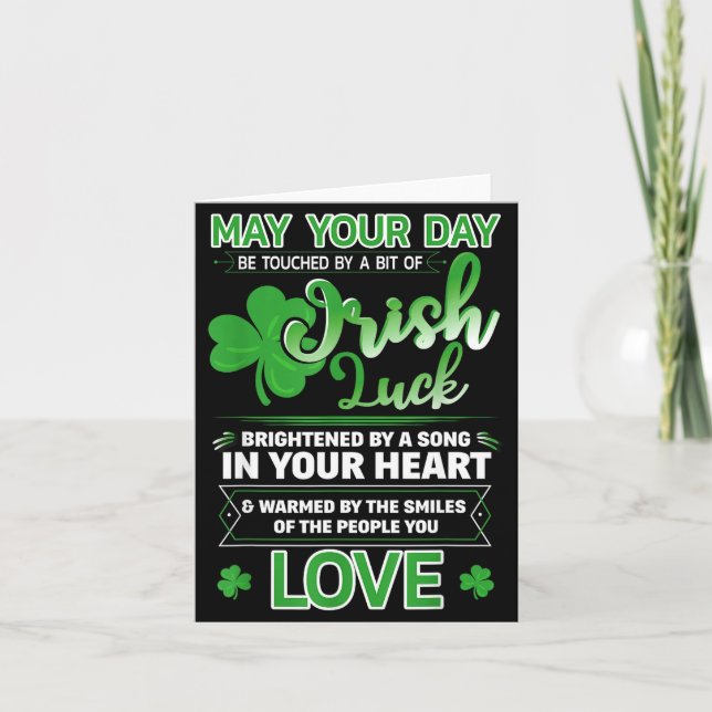 Cartão Irish Blessing Lucky Quotes Sayings St. Patrick's  (Frente)