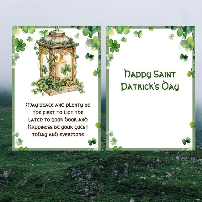 Cartão Irish Blessing May Peace n Plenty Saint Patrick's (Criador carregado)