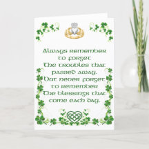Irish Blush Card (Cartão de bênção irlandês) Opção