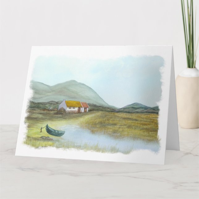 Cartão Irish Cottage por Brigid O'Neill Hovey (Frente)