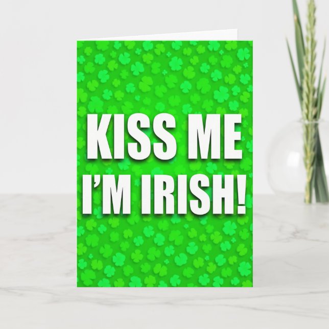 Cartão Irish Glitter Texture Kiss Me Card (Frente)