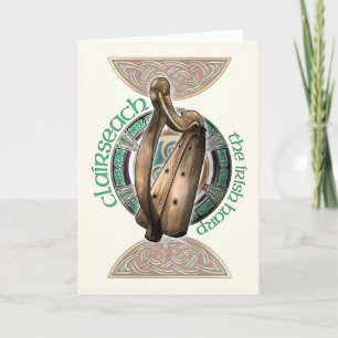 Cartão Irish Harp Greeting Card