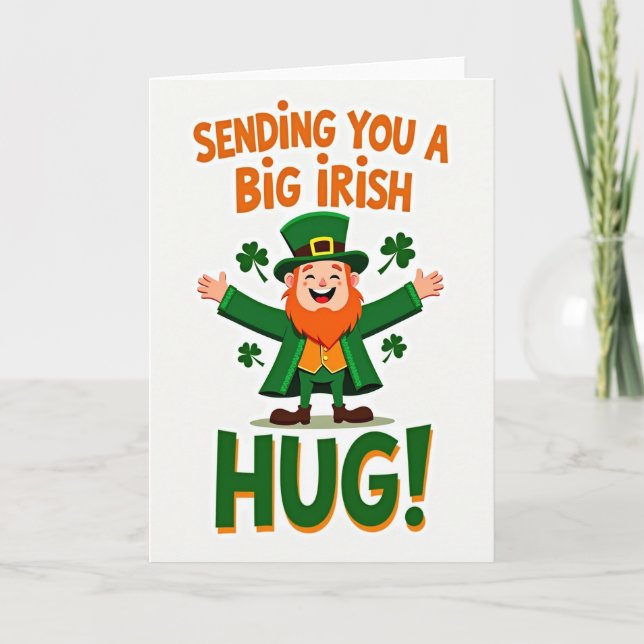 Cartão Irish Leprechaun Hugs St Patricks Card (Frente)