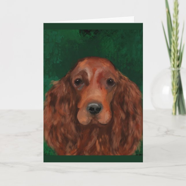 Cartão Irish Red Setter (Frente)