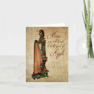 Cartão Irish Rose Harp Note Card