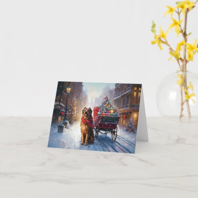 Cartão Irish Setter Temporada de Natal (Flor Amarela)