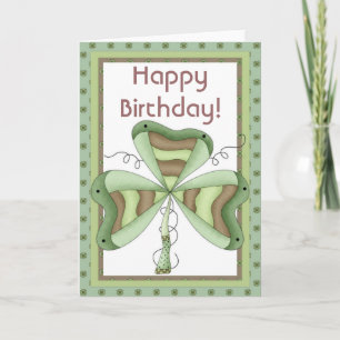 Cartão Irish Shamrock 2 Happy March Birday Card