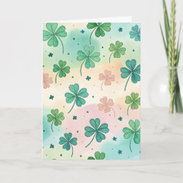 Cartão Irish Shamrock pattern note card 