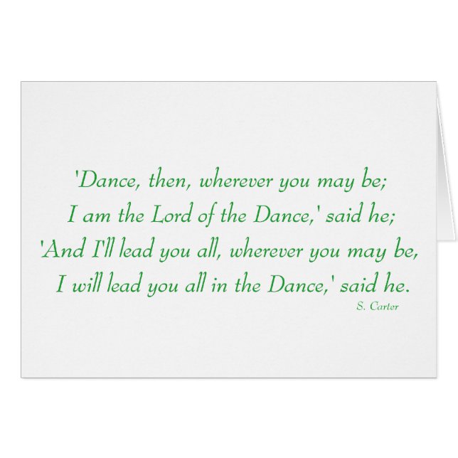 Cartão Irish Step Dance - Lord of the Dance Chorus (Frente Horizontal)