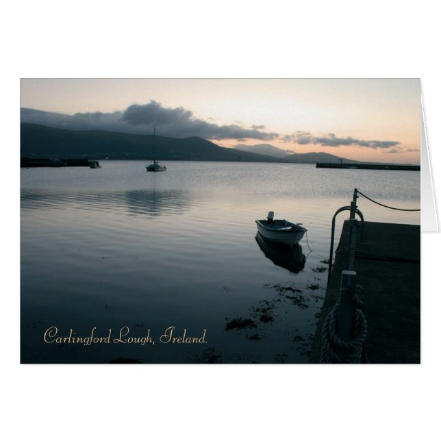 Cartão Irish Sunset: Carlingford Lough (Frente Horizontal)