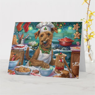 Cartão Irish Terrier Holiday Baking: Natal Festivo