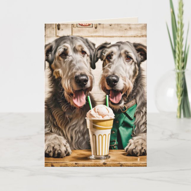 Cartão Irish Wolfhound Birthday (Frente)
