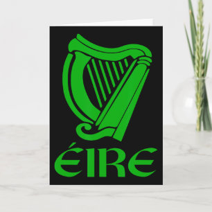 Cartão Irlanda Eire Eireann Orgulho Irlandês Harpa Gaélic
