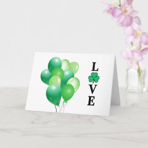 Cartão Irlanda Irlandês AMOR Balão Verde Diversão