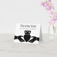 Irlandês Claddagh Ring Negro Simples, Branco Obrig