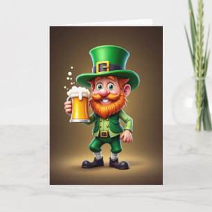 Cartão Irlandês Divertido do Leprechaun