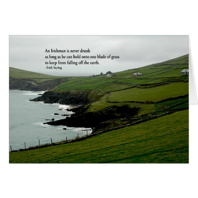 Cartão Irlandês que diz sobre o bebendo (Frente Horizontal)