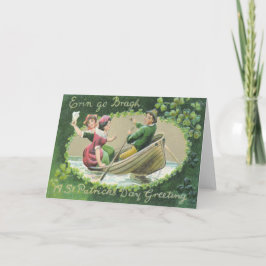 Cartão Irlandês Womman Rowboat Shamrock