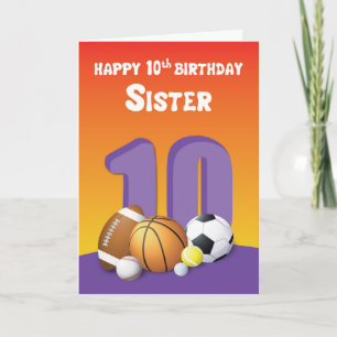 Cartão Irmã 10º Aniversário do Esportes