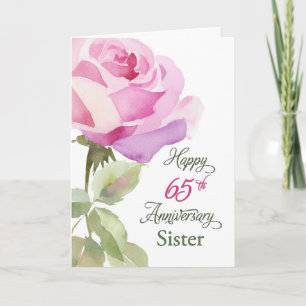 Cartão Irmã 65º Aniversário Freira Católica Rosa Rosa